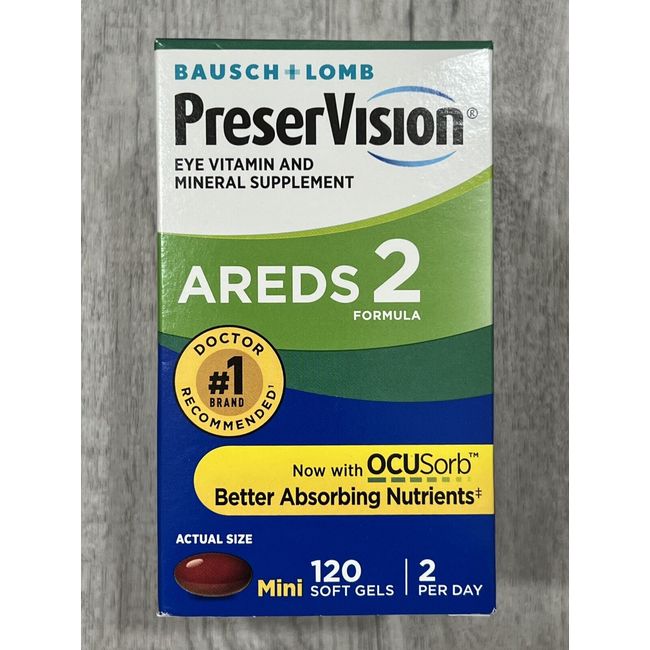 120 PreserVision AREDS 2 Eye Vitamin/Mineral Supplement Exp 2024