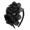 Headband with Black Roses and Glitter