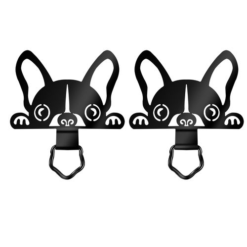 TACOMEGE Metal Phone Tether Tab Cute Dog for iPhone 16 15 14 13 12, Puppy Phone Lanyard Strap Patch Replacement for Smartphone Cases (Black)