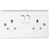 Deta S1209SDP Slimline 2 gang 13amp Switch Socket Outlet, White
