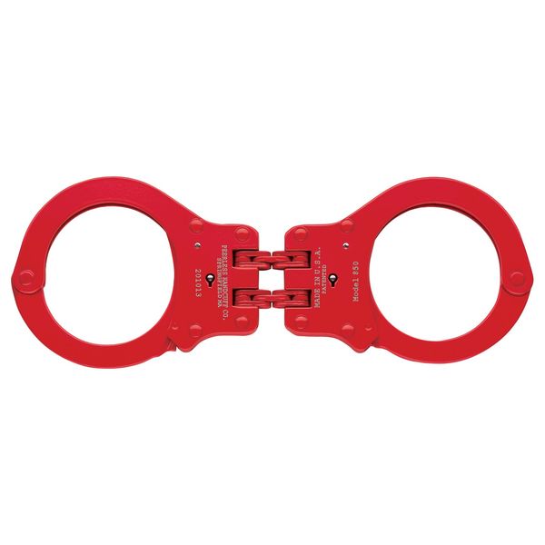 Peerless Handcuff Company, Hinged Handcuff, Model 850R, Hinged Handcuff - Red Finish