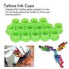 JoyGlow Hexagonal Ink Cups for Tattooing, Multiple Color Hive/Honeycomb Caps for Tattoo Artists, Pack of 200 (Green)