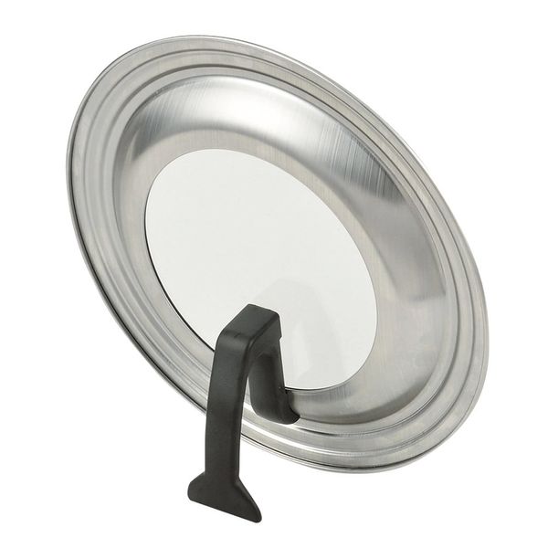 Pearl Metal Satina HB-3390 Standing Frying Pan Lid for 9.4 - 10.2 inches (24 - 26 cm), Stainless Steel, Glass Window, Stand Pan Cover, Made in Japan