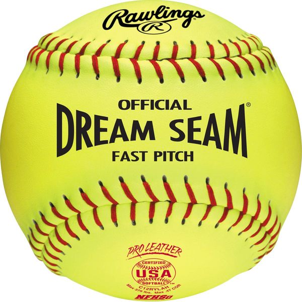 Rawlings | Official DREAM SEAM Fastpitch Softballs | 12" USA / ASA NFHS | C12RYLAH | 3 Count