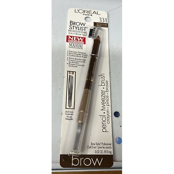 Loreal Brow Stylist 3-in - 1 Brow Tool  331  Medium-Dark  Brown/ cafe