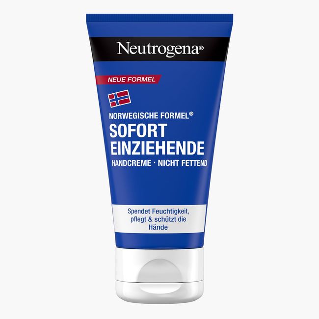 Neutrogena Sofort einziehende Handcreme (75ml), leichte & nicht fettende Feuchtigkeitscreme mit Glycerin + Vitamin E bei trockenen, rissigen Händen