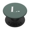 Sage Green Cute Letter L Initial Heart Monogram PopSockets Adhesive PopGrip