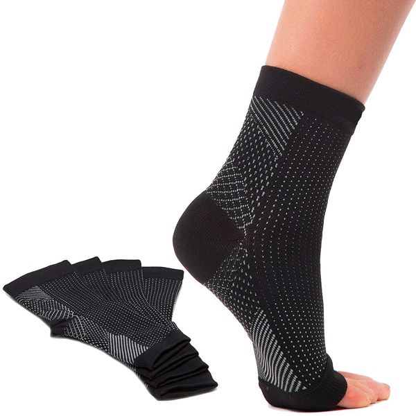 2 Pairs Plantar Fasciitis Socks with Arch Support, Foot Care Compression Sleeve, Eases Swelling & Heel Spurs, Ankle Brace Support, Relieve Pain Fast