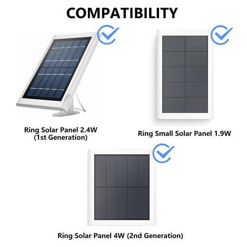 2Pack Gutter Mount for Ring Solar Panel, No Drill Aluminum Alloy Bracket with 360° Rotation, Weatherproof and Rustproof, Easy Installation for Maximum Sunlight Exposure, White