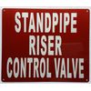 "standpipe riser control valve " SIGN (REFLECTIVE, Red, ALUMINIUM MATERIAL,10x12 INCH,RUST FREE)