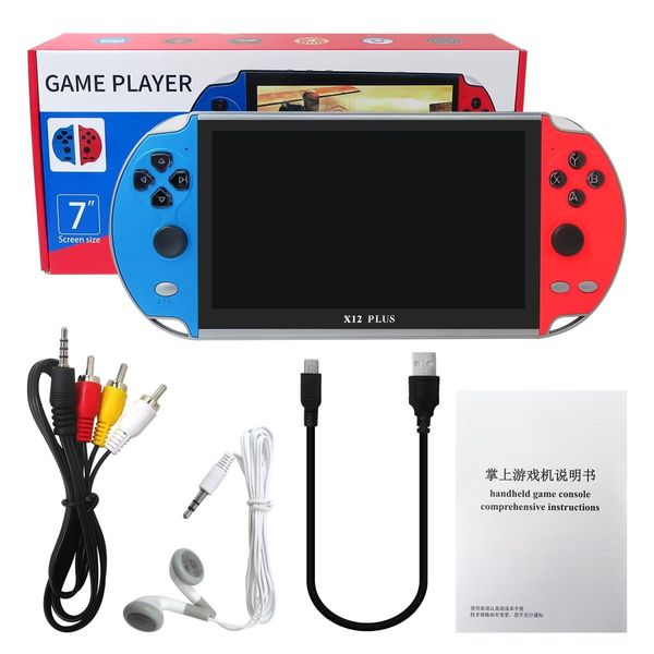 Handheld Video Game Console 7 Inch HD Screen Built-in 16G Big Memory, 10000+ Free Games Available, Long Standby Time, Built-in Powerful Battery, Multifunctional Console for Music/ Video Player