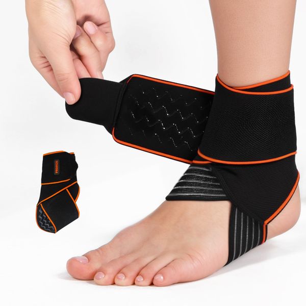 PROIRON Wraparound Ankle Brace Black Orange [1 piece]