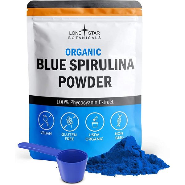 Lone Star Botanicals Blue Spirulina Powder USA Blue Spirulina Powder Powder 30g, 1 Pack, Basic