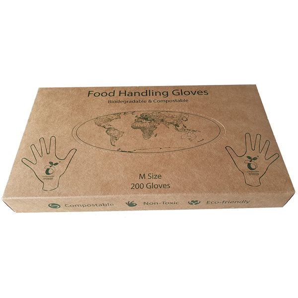 Compostit Compostable Biodegradable Plant-Based Disposable Gloves Size M (200 PCS)