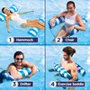 Aqua Monterey Hammock Pool Float - Two Pack - One Light Blue & One Navy/White Stripe, 2-Pack
