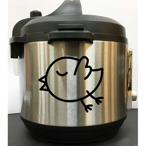 Cute Little Bird Drawing - Black Vinyl Decal Sticker for Instant Pot Instapot Pressure Cooker