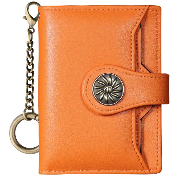 Travelambo Rfid Wallet Women Leather Bifold Compact Small Wallet for Women (Orange)