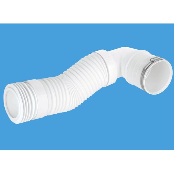McAlpine Back To Wall Bent Flexi WC Connector With Securing Clip WC-CON8F-BTW
