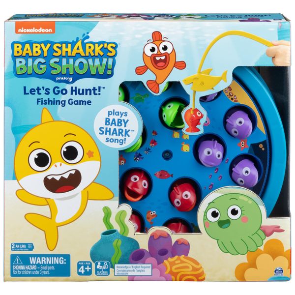 Spin Master Games Pinkfong Baby Shark Let's Go Hunt Musical Fishing Game Learning Educational Toy Preschool Board Game Summer Toy, for Kids Ages 4+