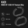 KeyUnity Titanium Key Ring Carabiner for Connecting Mini Hook Quick Release Connector S/M/L Size Silver (KA31BK (L x L x 2))