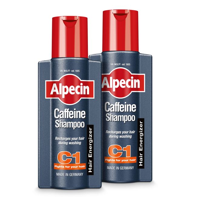 Alpecin Caffeine Shampoo C1 2x 250ml | Against Thinning Hair | Shampoo for Stronger and Thicker Hair | Natural Hair Growth Shampoo for Men | Hair Care for Men Made in Germany