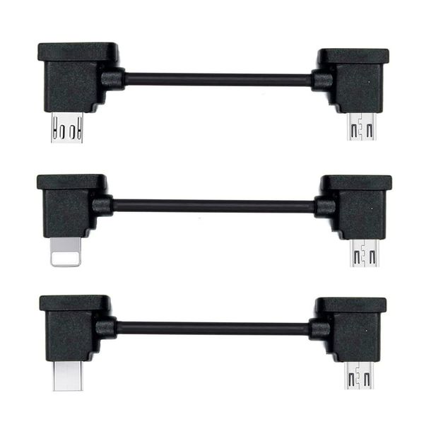 NFHK 3pcs/set Remote Control Data Cable Type C & Micro to Micro USB for Mavic Pro Platinum Mavic Park RC Accessories
