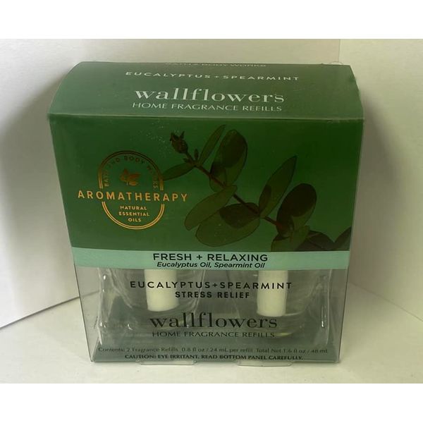 Bath and Body Works Aromatherapy Wallflowers 1-Pack Refills, Eucalyptus Spearmint, 1.6 Fl Oz Total