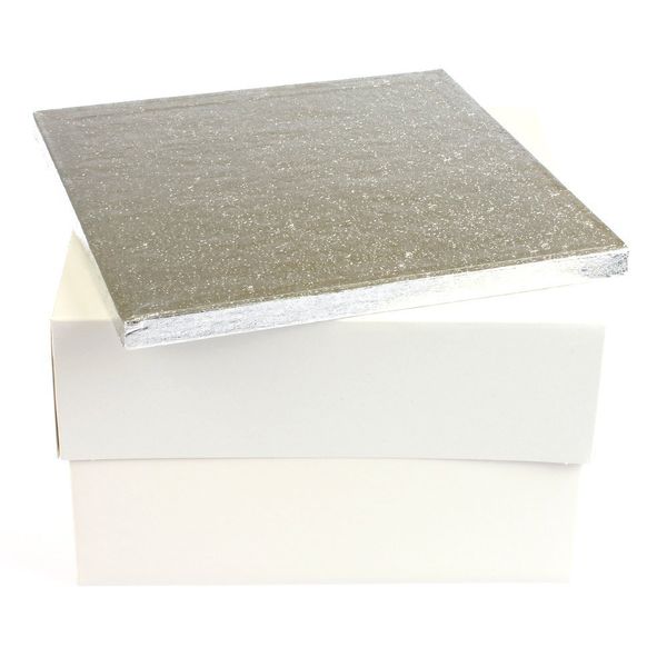 2 x 14"x 14"x 6" Inch White Cake Box & 14" Inch Square Drum