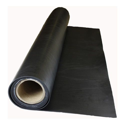 Hypalon Rubber Roll - 12 in Width, 5 ft Length, 1/16 in Thickness, 60A Durometer, Plain Backing