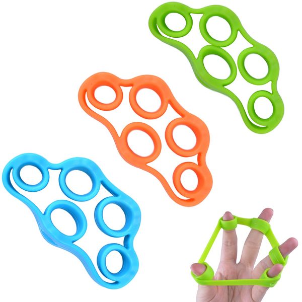 euhuton 3 Pcs Silicone Finger Stretcher Hand Resistance Bands Hand Extensor Exerciser Finger Rehabilitation Training Device，3 Sizes(3KG/6.6Ib 4KG/8.8Ib 5KG/11Ib)