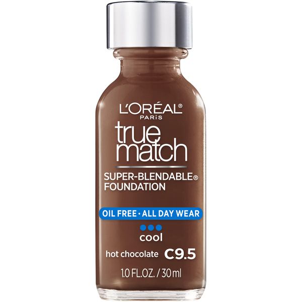 L'Oreal Paris Makeup True Match Super-Blendable Liquid Foundation, Hot Chocolate C9.5, 1 Fl Oz,1 Count