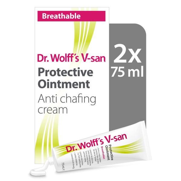 Dr. Wolff's V-san Protective Ointment 2X 75ml | Anti Chafing Cream for External Intimate Area | Daily Vaginal Health and Intimate Hygiene