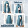 Hawkko Wig, Long, Straight, Full Wig, Natural, Cosplay, Wig, Women's, Wig, Small Face, Popular, Heat Resistant, Harajuku Style, Fashion, Net Included (Mermaid Blue)
