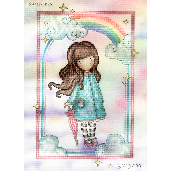 Bothy Threads Counted Cross Stitch kit - Rainbow Wishes by Gorjuss