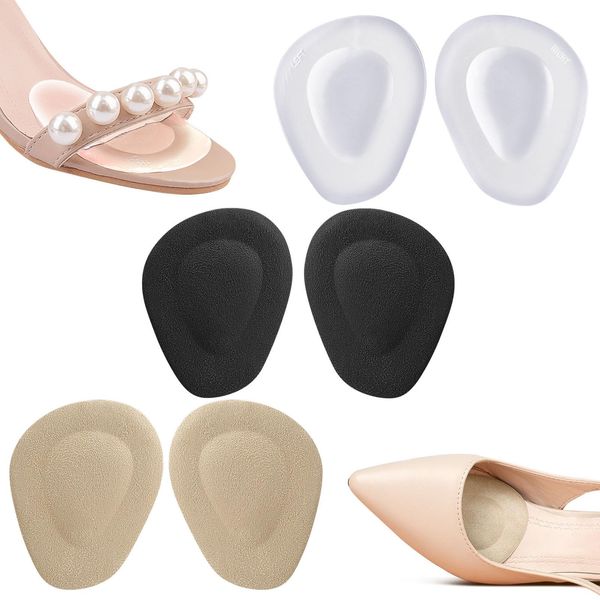 3 Pairs Metatarsal Pads Women High Heels Pads Reusable Soft Gel Metatarsal Pad Insoles Shoe Pads Foot Pads for Relief Prevent Blisters and Calluses