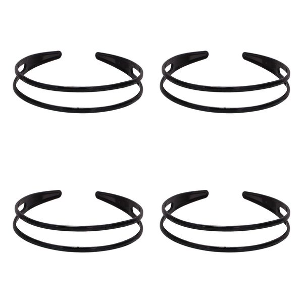 4 Pieces Plastic Headbands with Teeth - Double Row Non-Slip Hair Hoop Accessory - Goody Headbands for Women - Plastic Hair Bands - Hair Decorations for Women's Hair