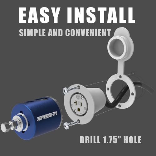 Journeyman-Pro HJP-5379WH 20 AMP 110,120-125 Volt, NEMA 5-20R Flanged Outlet, White Commercial Grade, 2 Pole-3 Wire, Straight Blade Plug EV Charger Receptacle Socket (No Covers)
