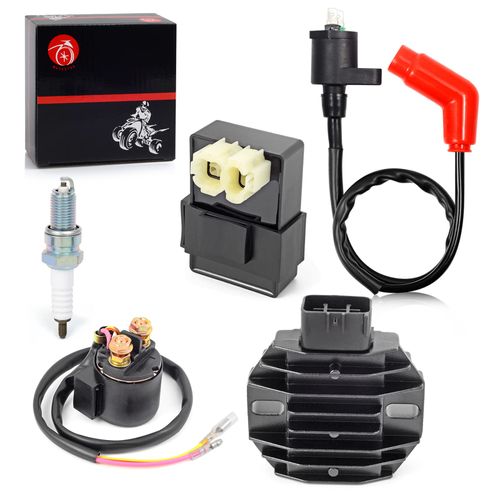 CDI Box Ignition Coil Voltage Regulator Rectifier Relay Kit for Honda Recon 250 TRX250 TE/TM 1997-2004 TRX250EX TRX250X 2001-2019