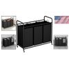 Durable Black Laundry Sorting Cart with 3 Bags - Great for Home Organization