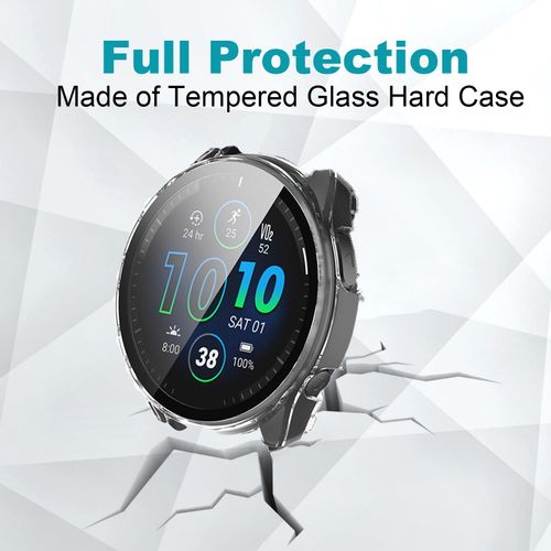 LEENGLAR 4-Pack Screen Protector Case Compatible with Garmin Forerunner® 965 Running Smartwatch, TPU Rugged Bumper Case Cover All-Around Protective Plated Bumper Shell Accessories