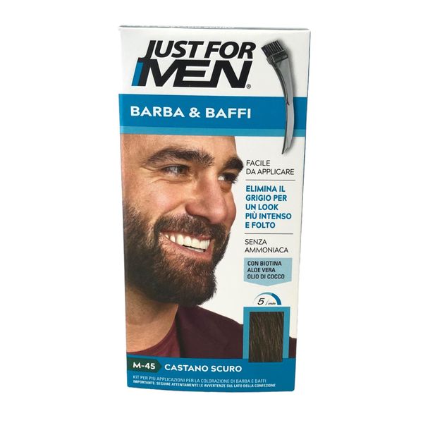 Just For Men Brush-In Color Gel for Mustache, Beard & Sideburns, Dark Brown M-45 1 ea