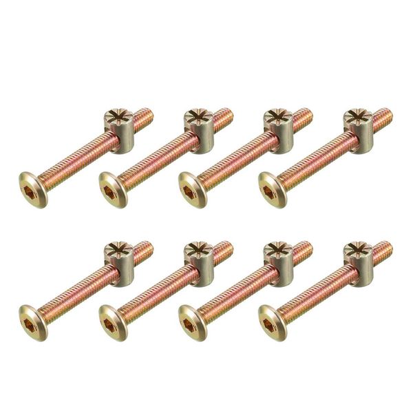 uxcell Furniture Bolt Nut Set with Hex Socket Screw Nut for Bed Headboard Chair M6x50 mm Set of 8