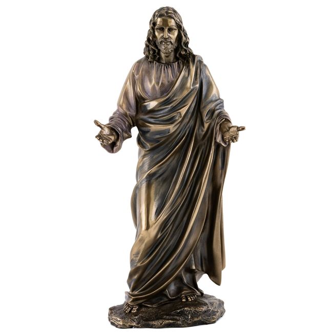 Top Collection Jesus Statue - Son of God Sculpture in Premium Cold Cast Bronze- 11.25-Inch Collectible Lord of All Savior Figurine
