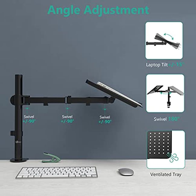 WALI Monitor Laptop Mount Stand, Laptop Tray up to 15.6 inch