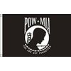 POW MIA White Logo Flag 5ft x 3ft