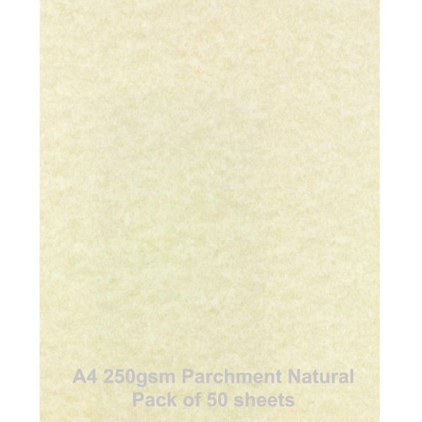 A4 250gsm Parchment Paper Natural, Pack of 50 Sheets by ARK