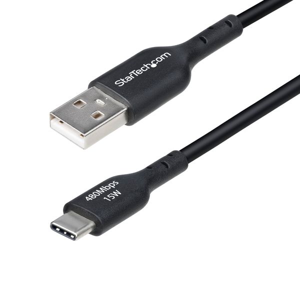 StarTech.com 4m (13ft) USB-A to USB-C Charging Cable, Charge & Sync, 3A, USB 2.0, TPE Jacket, Black USB Charging Cord