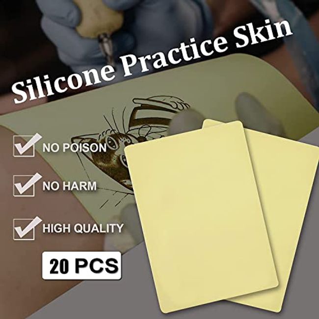 Blank Tattoo Skin Practice - 20 Sheets Fake Skin Double Sides 8x6 Tattooing  and Microblading Eyebrow Practice Skin for Tattoo Supplies Tattoo Kit 