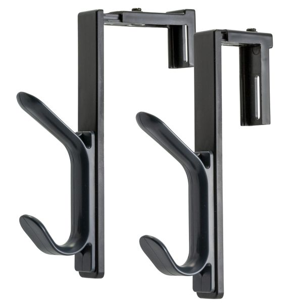 Officemate Double Coat Hooks for Cubicle Panels, Adjustable, Comes in 2 Pack (22009) Black