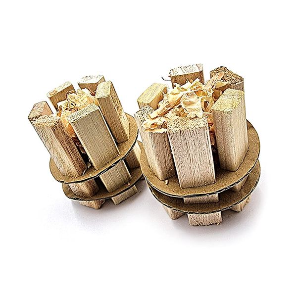 Fire Starter Wood 2 pcs- Easy lit up of fire for Open Areas, Chimney, BBQ, Camping- Logs for fire Pit -Survival kit for Outdoors